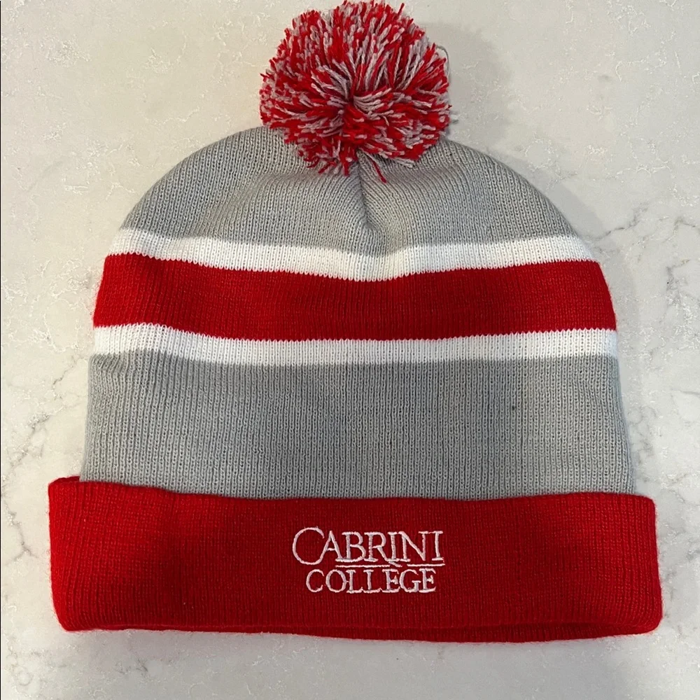 Phillies Kids Pom-Pom Beanie - Red and Gray